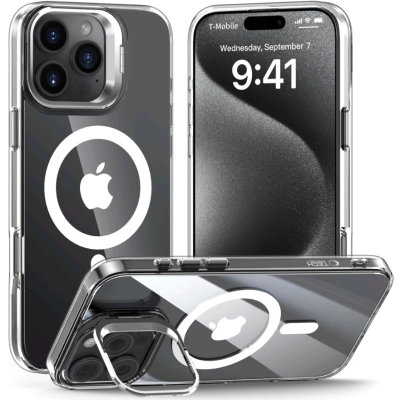 Θήκη Apple iPhone 16 Pro Max - Tech-Protect MagStand Σκληρή Διάφανη με MagSafe & KickStand - Clear (5906302375851)