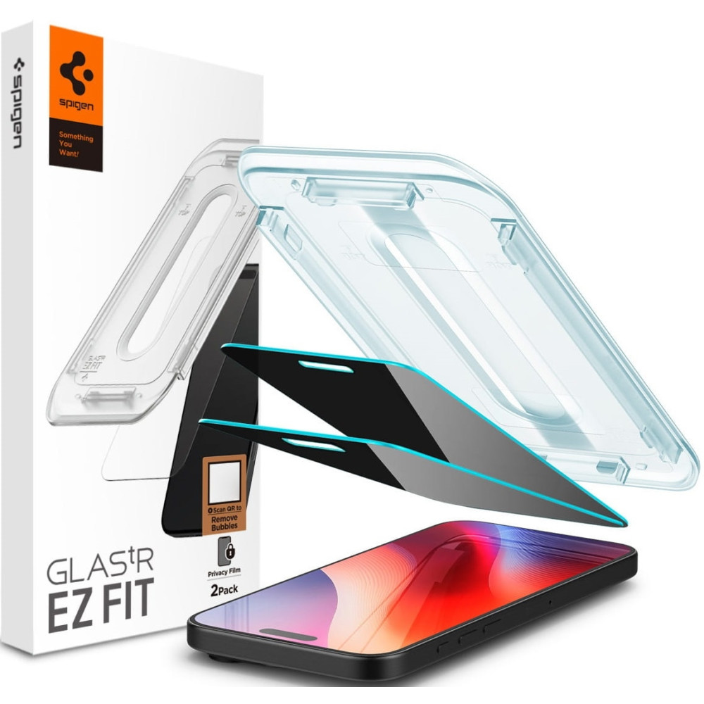 Αντιχαρακτικό Γυαλί Προστασίας iPhone 17 / 17 Pro / 16 Pro - Spigen Privacy Tempered Glass GLAS.tR EZ Fit Απορρήτου Οθόνης - 2 Τεμάχια (AGL07929)