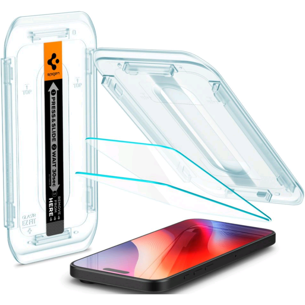 Αντιχαρακτικό Γυαλί Προστασίας iPhone 17 Pro Max / 16 Pro Max - Spigen Tempered Glass Sensor Protected GLAS.tR EZ Fit Οθόνης - 2 Τεμάχια - Clear (AGL07907)