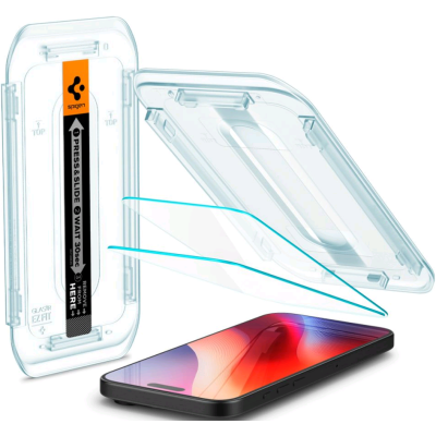 Αντιχαρακτικό Γυαλί Προστασίας iPhone 17 Pro Max / 16 Pro Max - Spigen Tempered Glass Sensor Protected GLAS.tR EZ Fit Οθόνης - 2 Τεμάχια - Clear (AGL07907)