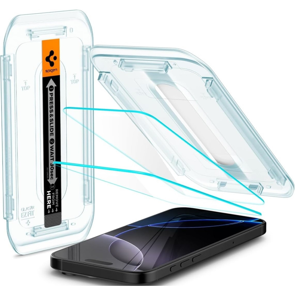 Αντιχαρακτικό Γυαλί Προστασίας iPhone 17 / 17 Pro / 16 Pro - Spigen Tempered Glass Sensor Protected GLAS.tR EZ Fit Οθόνης - 2 Τεμάχια - Clear (AGL07928)