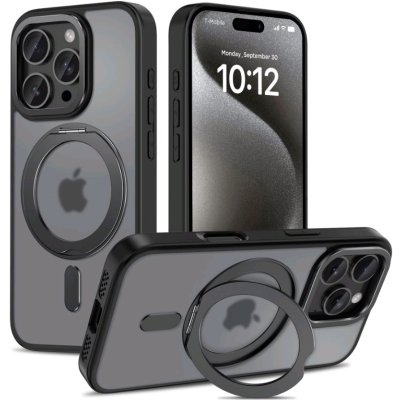 Θήκη Apple iPhone 16 Pro Max - Tech-Protect MagRing Σκληρή Ημιδιάφανη με MagSafe & KickStand - Matte Black (5906302311576)