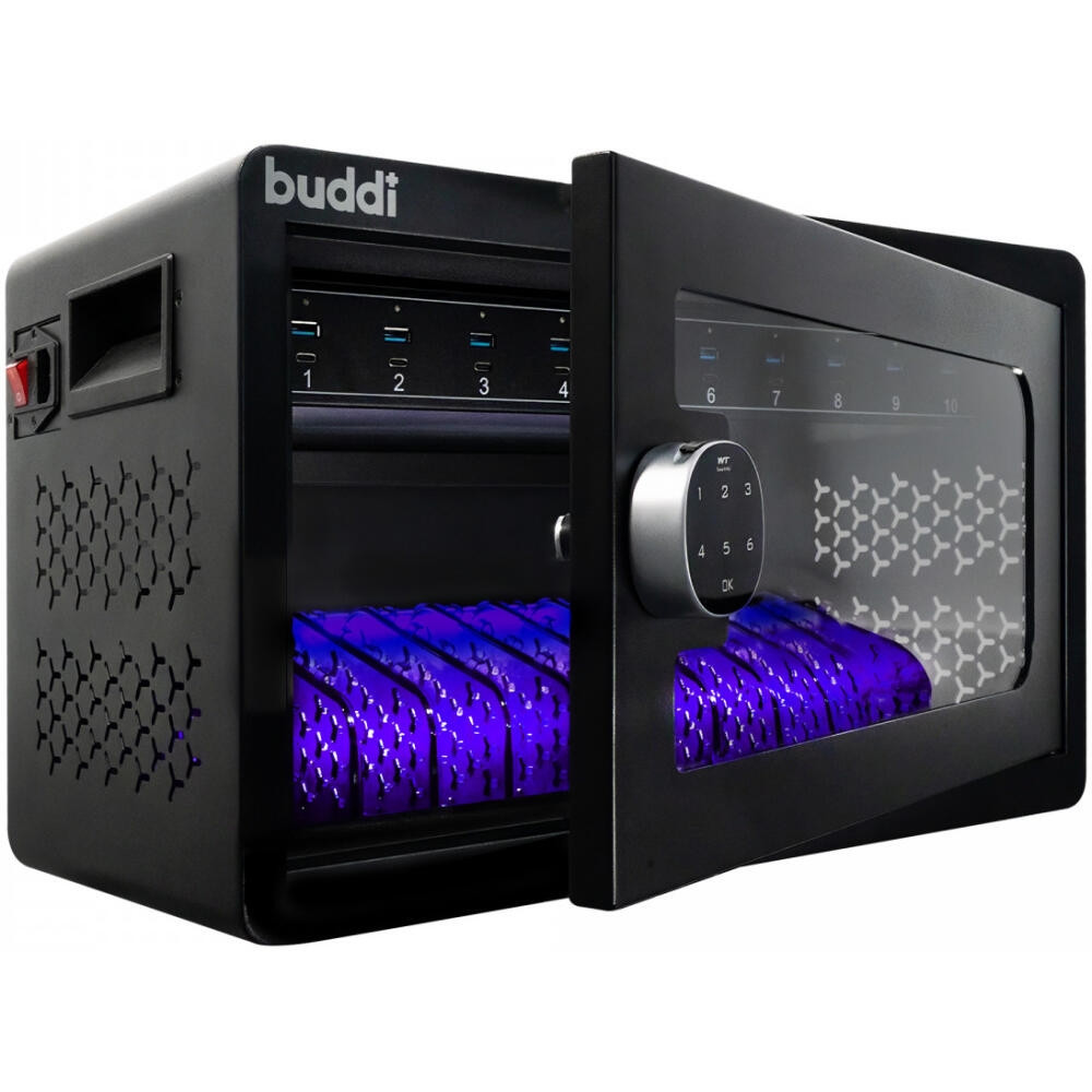 Buddi Collect Charging Station - Locker Κινητών / Σταθμός Φόρτισης 10 Θέσεων με Ενσωματωμένη Κλειδαριά & Κωδικό Πρόσβασης / 10 x USB-A / 10 x Type-C - 300W - Black - 5 Έτη Εγγύηση (8719246452055)