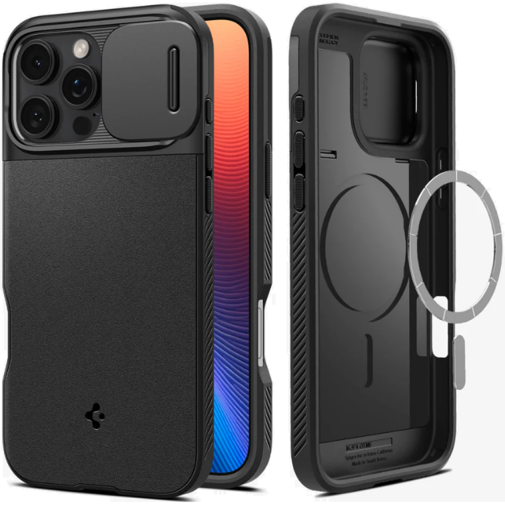 Θήκη Apple iPhone 16 Pro Max - Spigen Optik Armor MagFit με MagSafe & Κάλυμμα για την Κάμερα - Black (ACS08015)