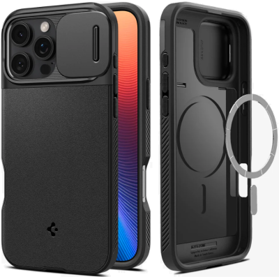 Θήκη Apple iPhone 16 Pro Max - Spigen Optik Armor MagFit με MagSafe & Κάλυμμα για την Κάμερα - Black (ACS08015)
