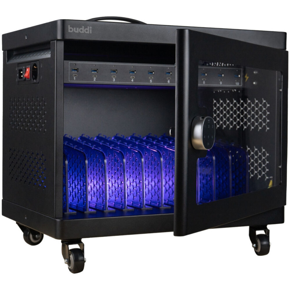 Buddi Collect Charging Station - Locker Κινητών / Tablet / Laptop / Σταθμός Φόρτισης 10 Θέσεων με Ενσωματωμένη Κλειδαριά & Κωδικό Πρόσβασης / 10 x USB-A / 10 x Type-C - 300W - Black - 5 Έτη Εγγύηση (8719246419928)