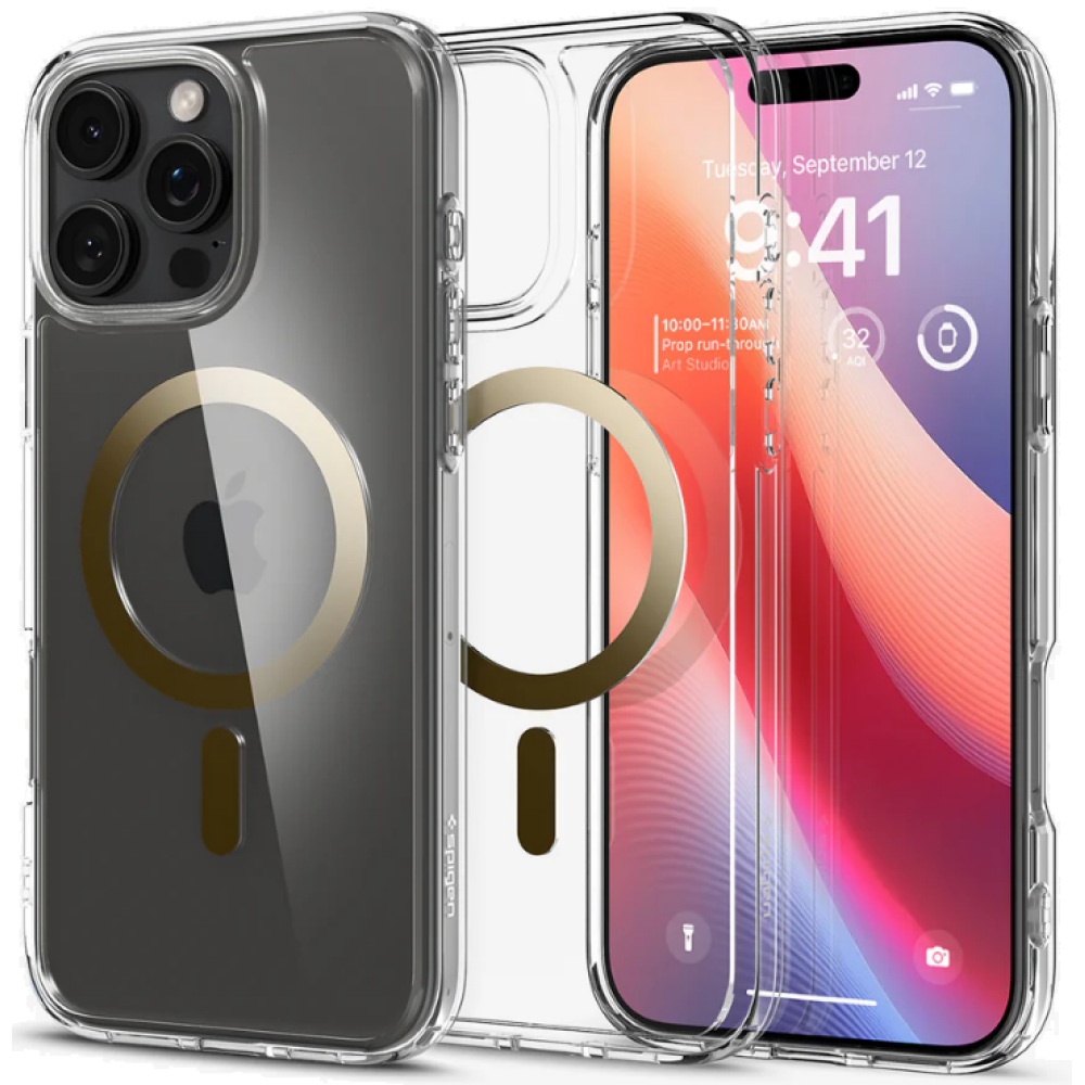 Θήκη Apple iPhone 16 Pro - Spigen Ultra Hybrid MagFit με MagSafe - Gold (ACS08132)