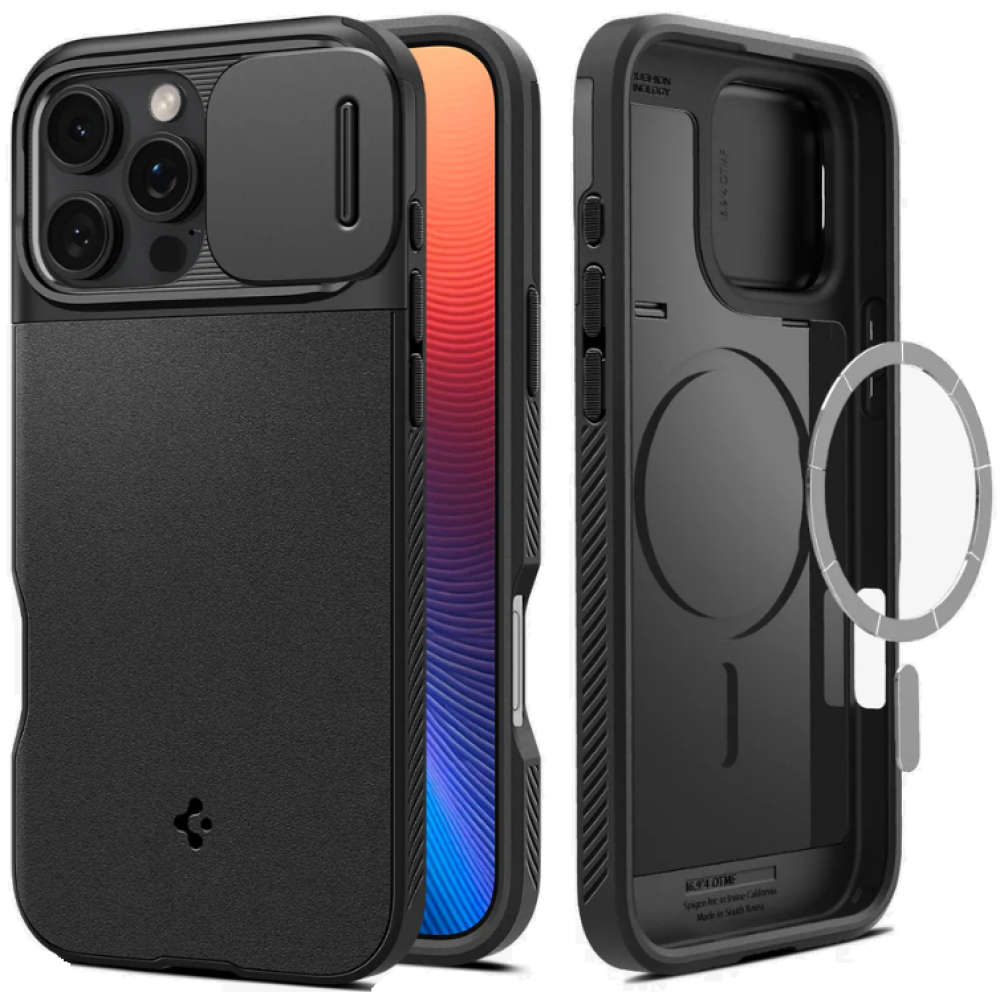 Θήκη Apple iPhone 16 Pro - Spigen Optik Armor MagFit με MagSafe & Κάλυμμα για την Κάμερα - Black (ACS08149)