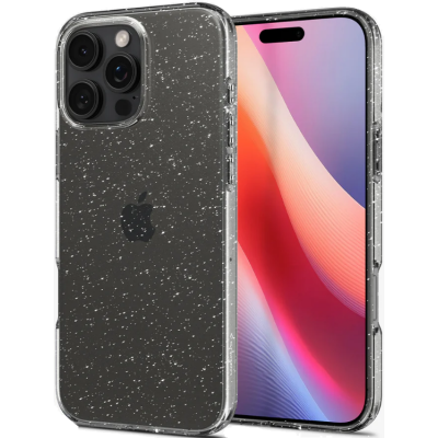 Θήκη Apple iPhone 16 Pro - Spigen Liquid Crystal Glitter Σιλικόνης - Crystal Quartz (ACS08113)