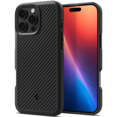 Θήκη Apple iPhone 16 Pro - Spigen Core Armor Ανθεκτική Σιλικόνης - Matte Black (ACS08157)