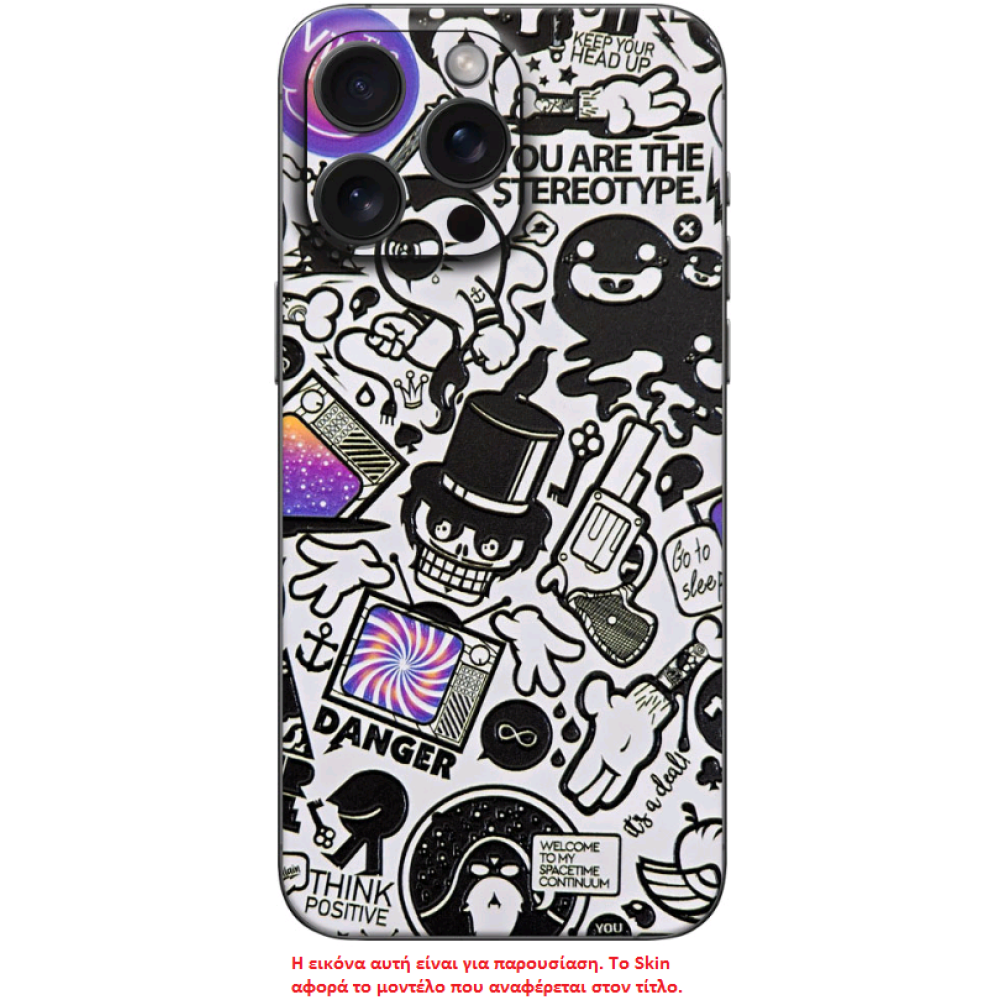 Αυτοκόλλητο Skin Προστασίας Πλάτης iPhone 16 Gams Premium Vinyl Skin Back Plate - 3D TV Sticker (GAMS-VNL-SKIN-3DTS-001-086)