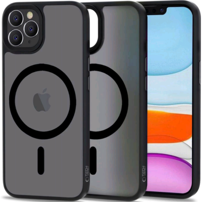 Θήκη Apple iPhone 11 Pro Max - Tech-Protect MagMat Σκληρή Ημιδιάφανη με MagSafe - Matte Black (9490713930687)