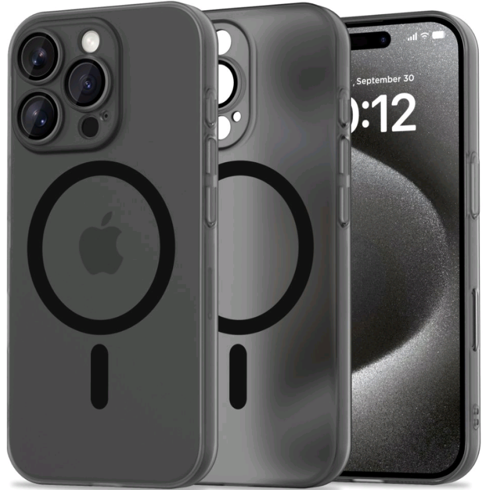 Θήκη Apple iPhone 16 Pro Max - Tech-Protect MagSlim Σκληρή Ημιδιάφανη με MagSafe & Πλαίσιο Κάμερας - Matte / Black (5906302311255)