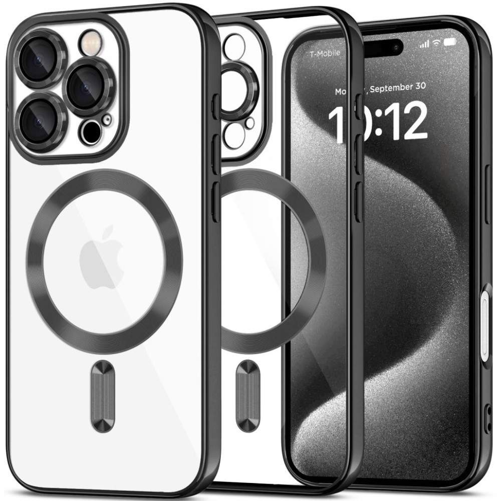 Θήκη Apple iPhone 16 Pro Max - Tech-Protect MagFlex Διάφανη Σιλικόνης με MagSafe - Shiny Black (5906302311378)