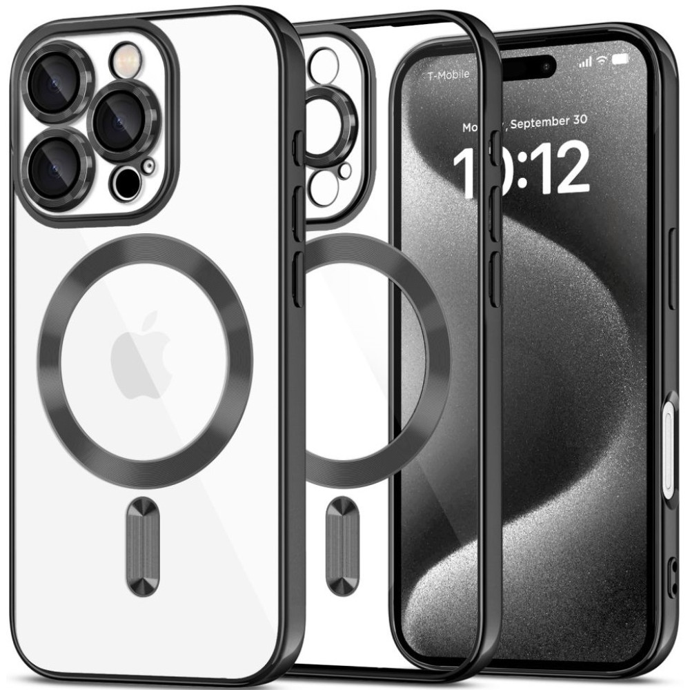 Θήκη Apple iPhone 16 Pro - Tech-Protect MagFlex Διάφανη Σιλικόνης με MagSafe - Shiny Black (5906302311361)