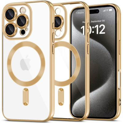 Θήκη Apple iPhone 16 Pro - Tech-Protect MagFlex Διάφανη Σιλικόνης με MagSafe - Shiny Gold (5906302311408)