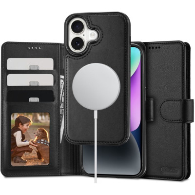 Θήκη Apple iPhone 16 - Tech-Protect Wallet 2 σε 1 Πορτοφόλι με Αποσπώμενη MagSafe - Black (5906302311583)