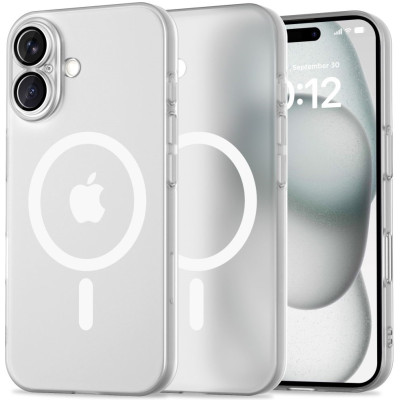Θήκη Apple iPhone 16 - Tech-Protect MagSlim Σκληρή Ημιδιάφανη με MagSafe & Πλαίσιο Κάμερας - Matte / White (5906302311262)