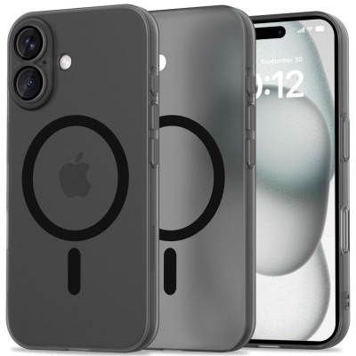 Θήκη Apple iPhone 16 - Tech-Protect MagSlim Σκληρή Ημιδιάφανη με MagSafe - Matte / Black (5906302311224)