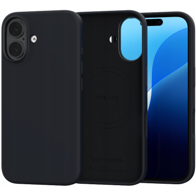 Θήκη Apple iPhone 16 - Spacecase Pure Mag Σκληρή με MagSafe - Black (5905719112240)