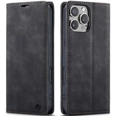 Θήκη Apple iPhone 16 Pro Max - Spacecase Wallet Πορτοφόλι - Black (5905719111441)