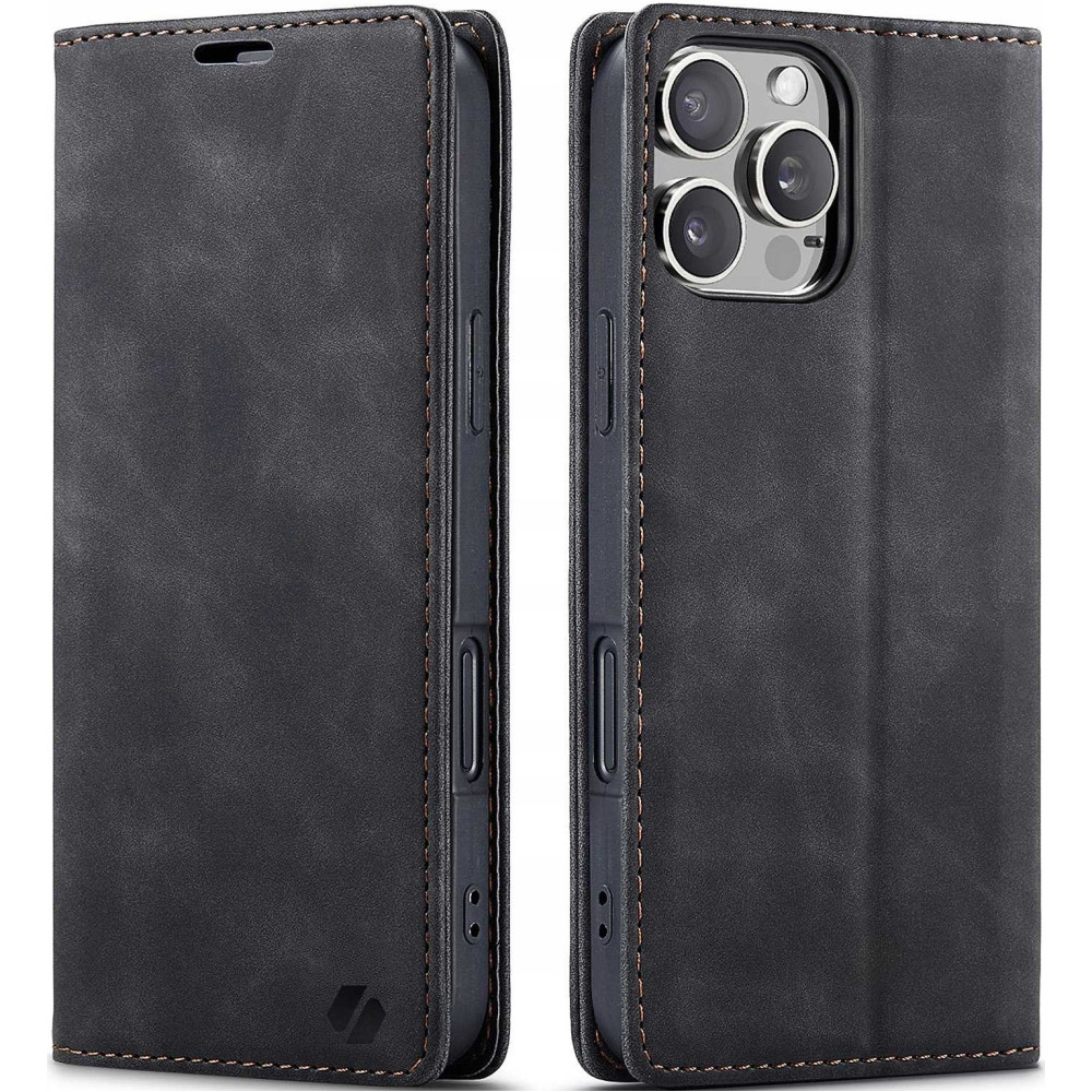 Θήκη Apple iPhone 16 Pro - Spacecase Wallet Πορτοφόλι - Black (5905719111403)