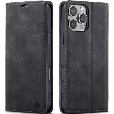 Θήκη Apple iPhone 16 Pro - Spacecase Wallet Πορτοφόλι - Black (5905719111403)