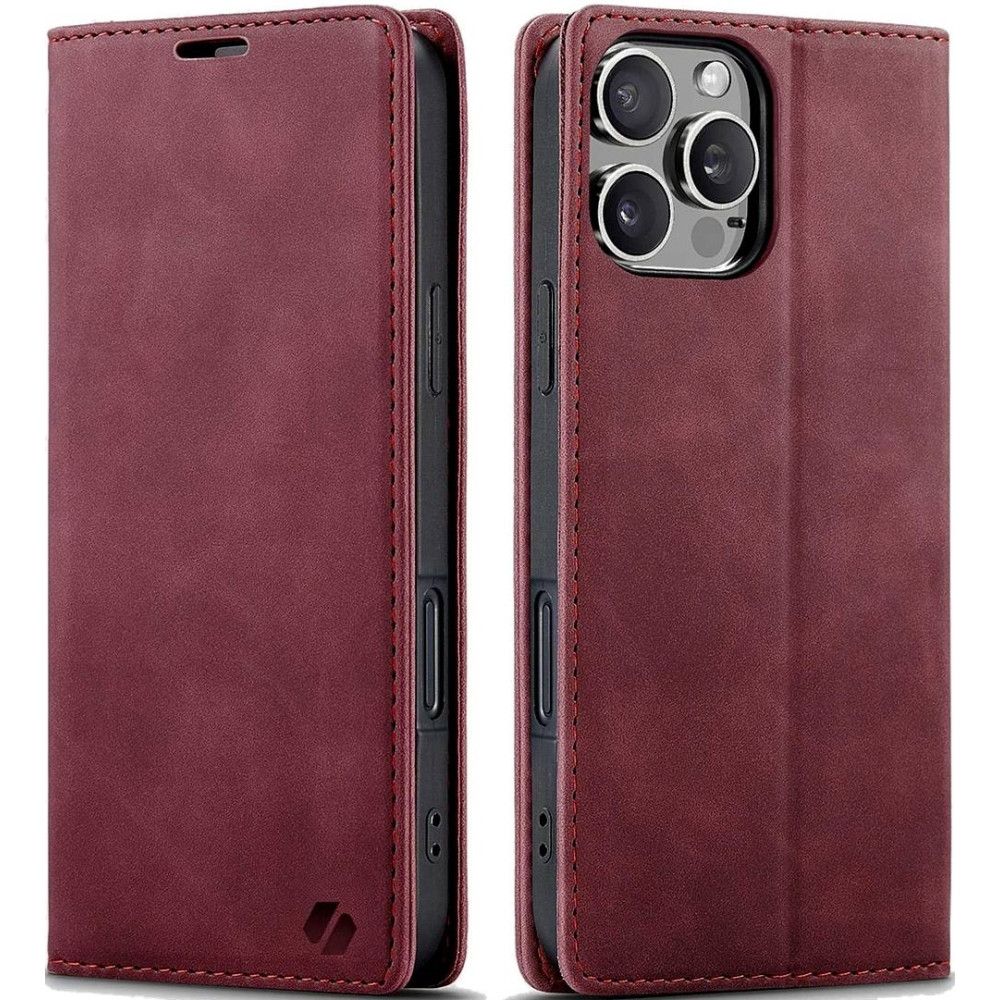 Θήκη Apple iPhone 16 Pro - Spacecase Wallet Πορτοφόλι - Red (5905719111434)