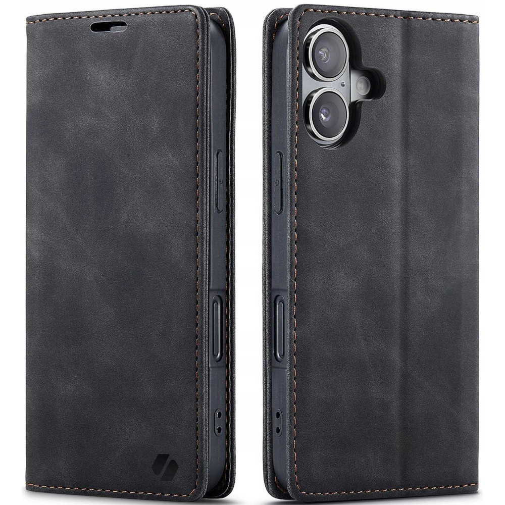 Θήκη Apple iPhone 16 - Spacecase Wallet Πορτοφόλι - Black (5905719111335)