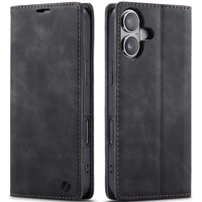 Θήκη Apple iPhone 16 - Spacecase Wallet Πορτοφόλι - Black (5905719111335)