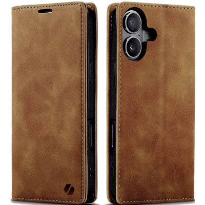 Θήκη Apple iPhone 16 - Spacecase Wallet Πορτοφόλι - Light Brown (5905719111366)