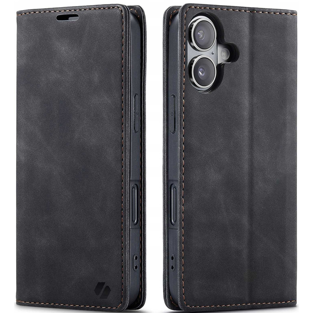 Θήκη Apple iPhone 16 Plus - Spacecase Wallet Πορτοφόλι - Black (5905719111373)
