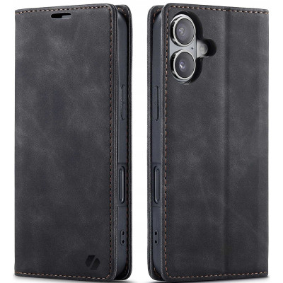 Θήκη Apple iPhone 16 Plus - Spacecase Wallet Πορτοφόλι - Black (5905719111373)