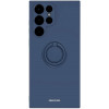 Θήκη Samsung Galaxy S22 Ultra 5G - Spacecase Silicone Ring Σιλικόνης με Μεταλλικό Μαγνητικό Ring Holder - Blue (5905719014223)