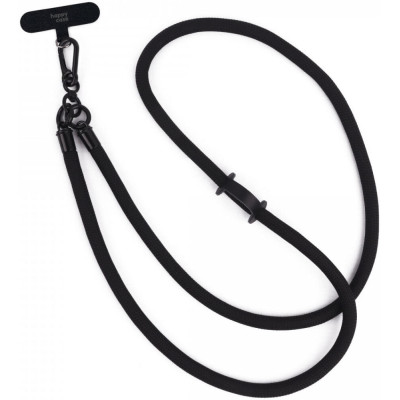 HappyCase Universal Αποσπώμενο Λουράκι Λαιμού για Θήκες Κινητών / Smartphones - Πάχος 10mm - Black (8719246455285)