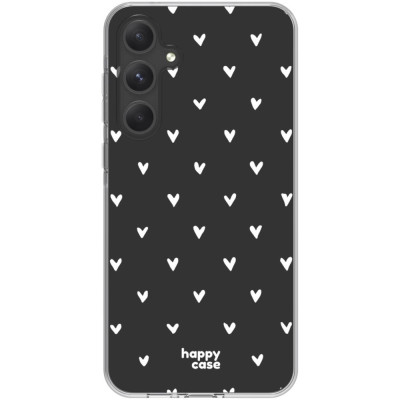 Θήκη Samsung Galaxy A55 - HappyCase Διάφανη Σιλικόνης - Hearts Print (8719246449697)
