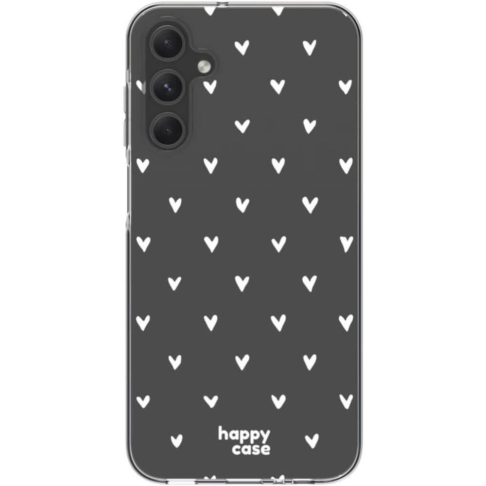 Θήκη Samsung Galaxy A15 - HappyCase Διάφανη Σιλικόνης - Hearts Print (8719246446504)