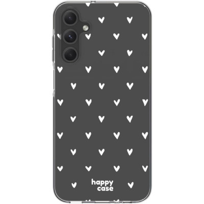 Θήκη Samsung Galaxy A15 - HappyCase Διάφανη Σιλικόνης - Hearts Print (8719246446504)