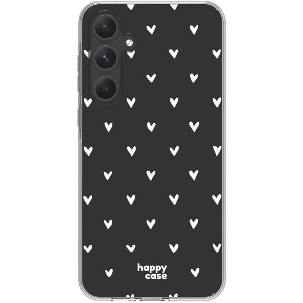 Θήκη Samsung Galaxy A35 - HappyCase Διάφανη Σιλικόνης - Hearts Print (8719246449826)