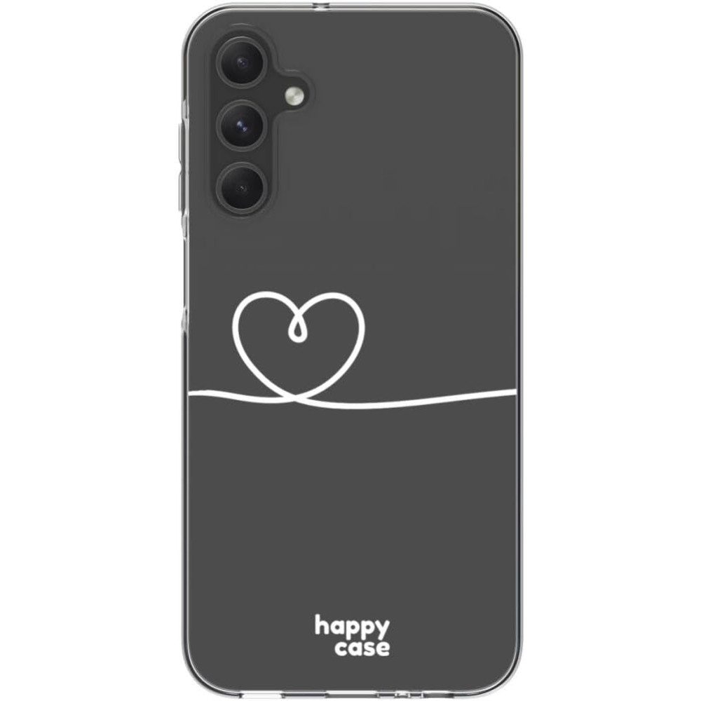 Θήκη Samsung Galaxy A15 - HappyCase Διάφανη Σιλικόνης - Heart Print (8719246446511)