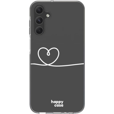 Θήκη Samsung Galaxy A15 - HappyCase Διάφανη Σιλικόνης - Heart Print (8719246446511)