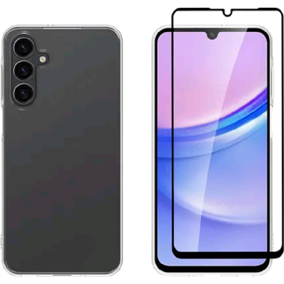 Θήκη & Αντιχαρακτικό Γυαλί Προστασίας Samsung Galaxy A16 - Vivid Set Gelly Case Σετ Διάφανη Σιλικόνης & FullFace Tempered Glass Οθόνης - Transparent / Black (VIGELLY418GLASSBK)