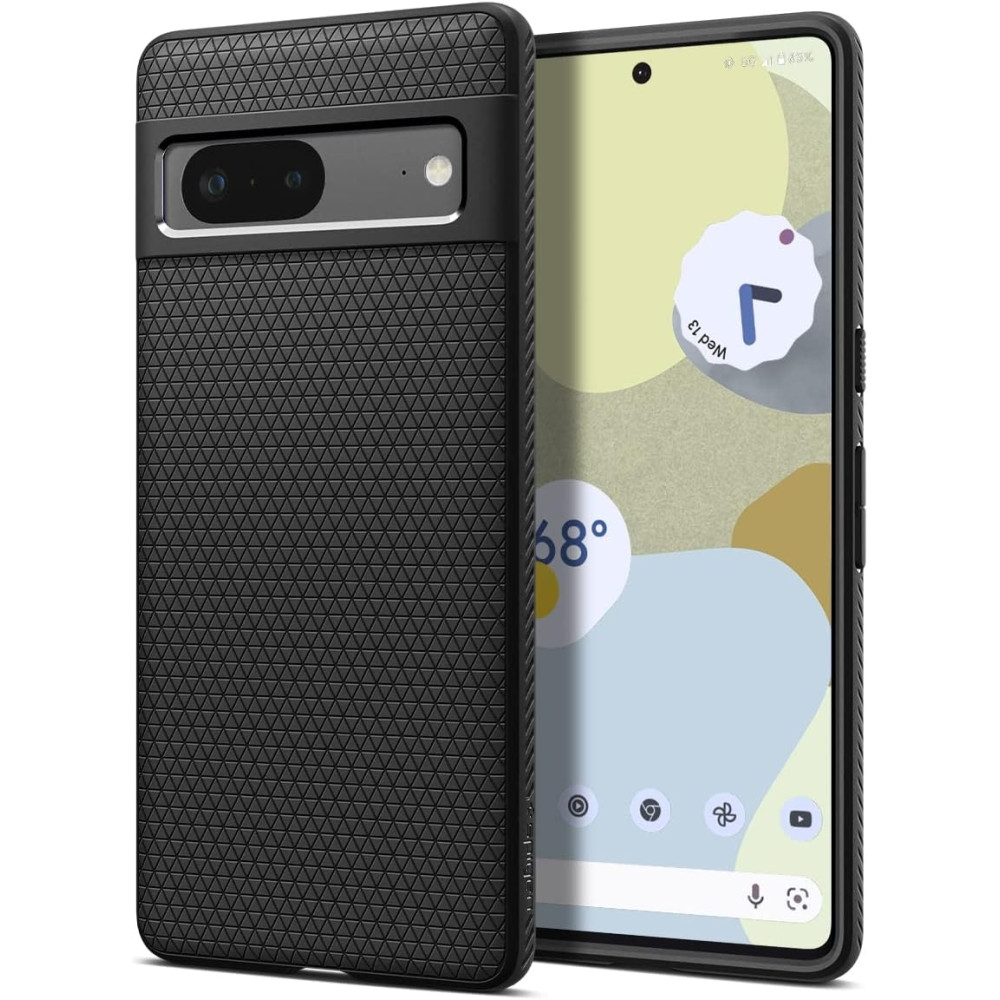 Θήκη Google Pixel 7 - Spigen Liquid Air Σιλικόνης - Matte Black (ACS04696)