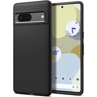 Θήκη Google Pixel 7 - Spigen Liquid Air Σιλικόνης - Matte Black (ACS04696)