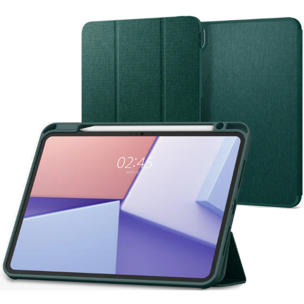 Θήκη Apple iPad Pro 11" 2025 / 2024 - Spigen Urban Fit Σκληρή Flip Υφασμάτινη με Υποδοχή για Apple Pencil - Midnight Green (ACS07759)