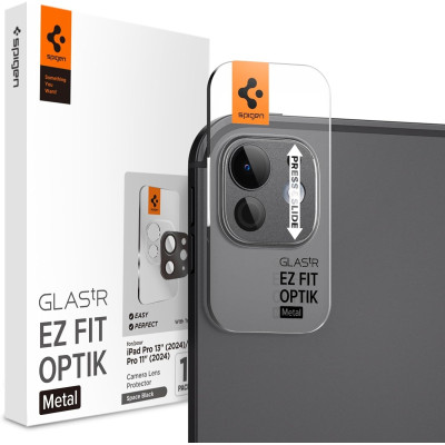 Αντιχαρακτικό Γυαλί Προστασίας Apple iPad Pro 13" 2024 / Pro 11" 2024 - Spigen GLAS.tR EZ Fit OPTIK Metal Camera Lens Protector για Φακό Κάμερας - Space Black (AGL07791)