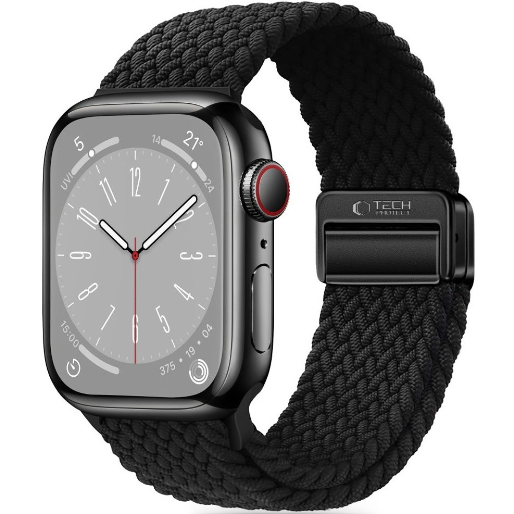 Λουράκι Apple Watch SE/11/10/9/8/7/6/5/4 (42/41/40mm) - Tech-Protect NylonMag Ελαστικό - Black (5906302312870)