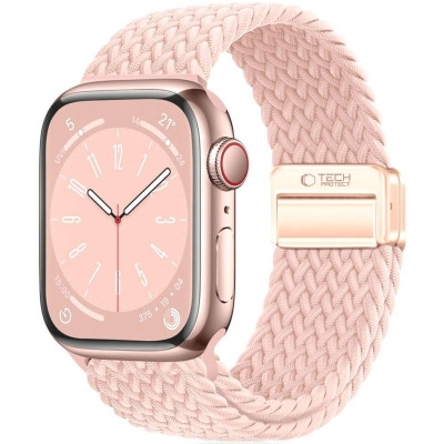 Λουράκι Apple Watch SE/11/10/9/8/7/6/5/4 (42/41/40mm) - Tech-Protect NylonMag Ελαστικό - Dusty Rose (5906302312856)