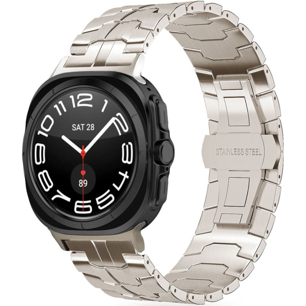 Λουράκι Samsung Galaxy Watch Ultra 47mm - Tech-Protect Stainless Line από Ανοξείδωτο Ατσάλι - Titanium (5906302313204)