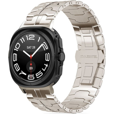 Λουράκι Samsung Galaxy Watch Ultra 47mm - Tech-Protect Stainless Line από Ανοξείδωτο Ατσάλι - Titanium (5906302313204)